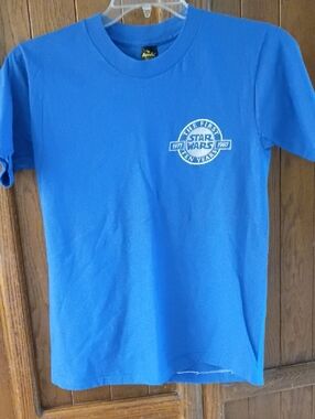 Anvil Blue T-Shirt Star Wars Anniversary Graphic, 1977-1987, Like New
